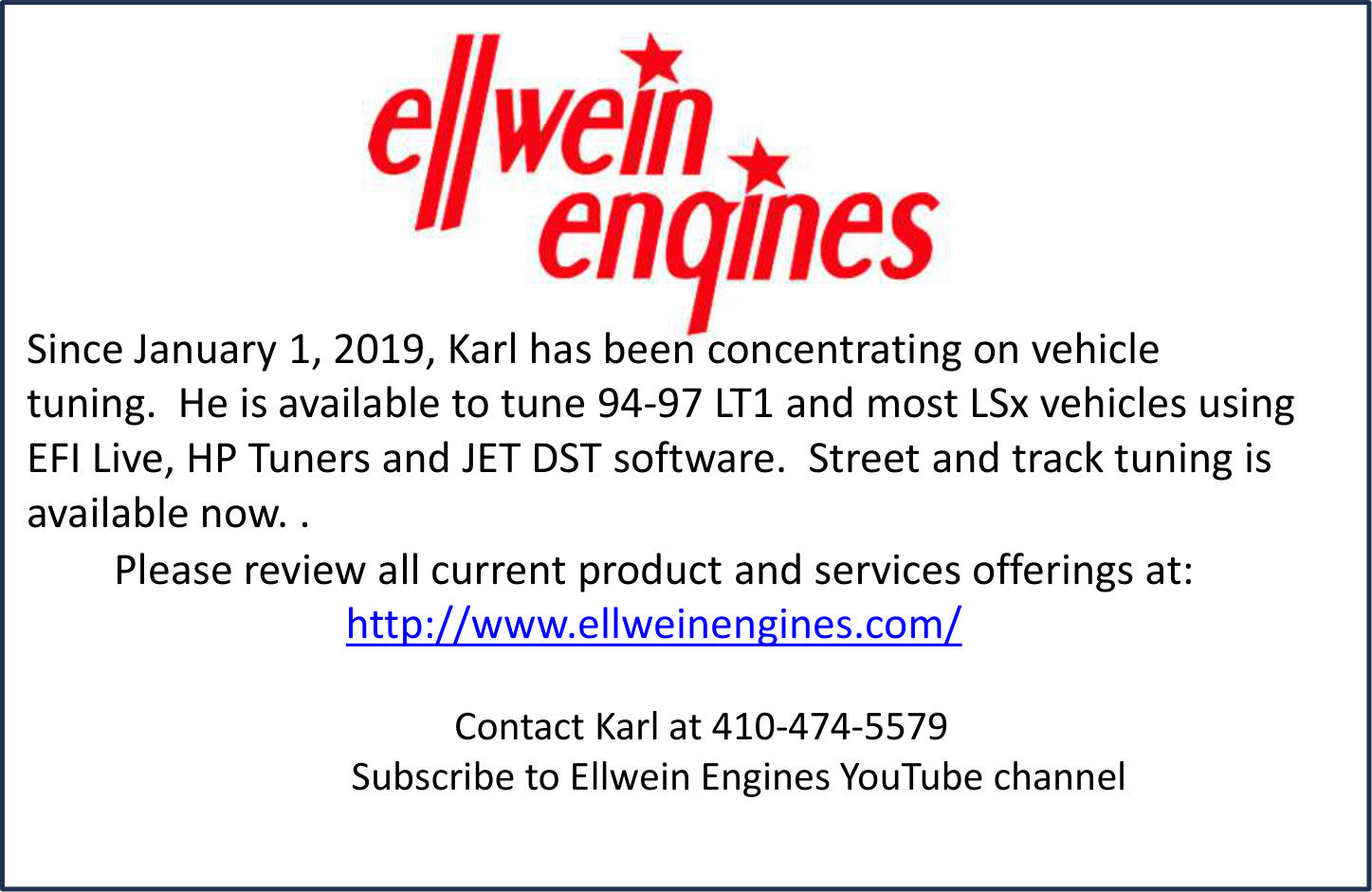 Ellwein Engines — ISSCA 2026 Nationals marketing partner
